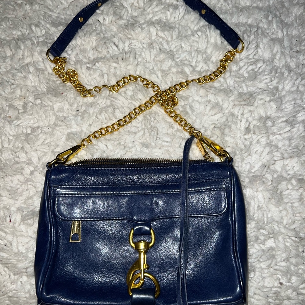 Blue Rebecca Minkoff crossbody.